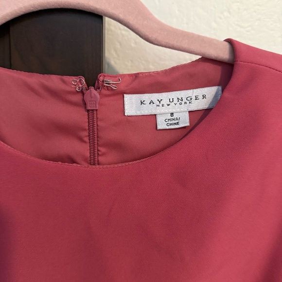 Kay Unger Pink Ruffle Midi Dress - Picture 4 of 8